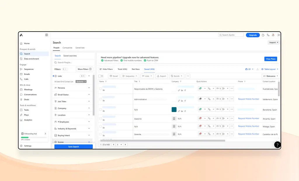 interfaz apollo.io