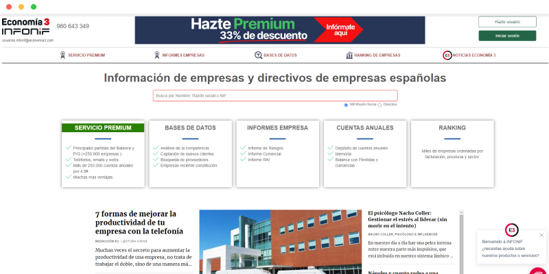 Página web INFONIF