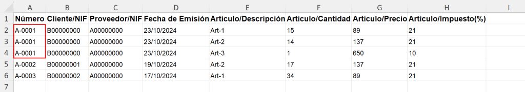 Plantilla Excel facturas doble