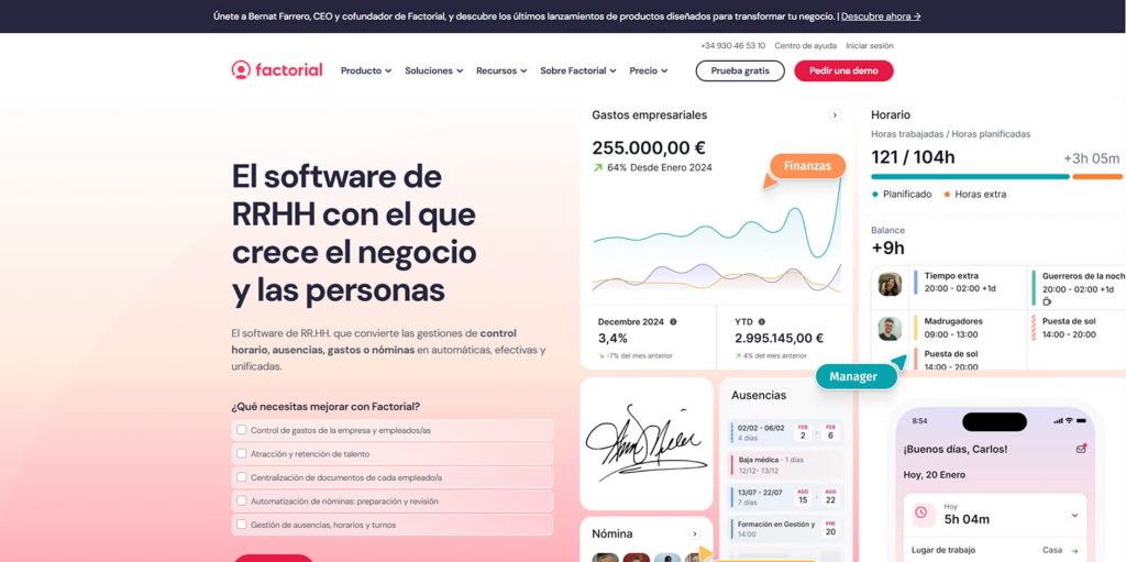 Factorial - Software de control horario