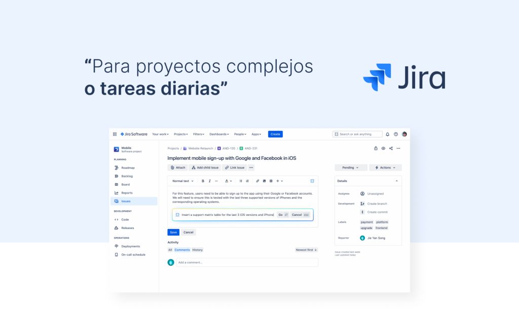 Jira - Gestión de proyectos