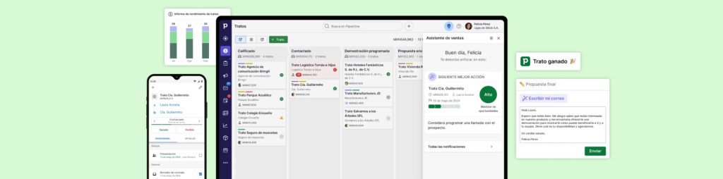 Interfaz de la aplicación Pipedrive