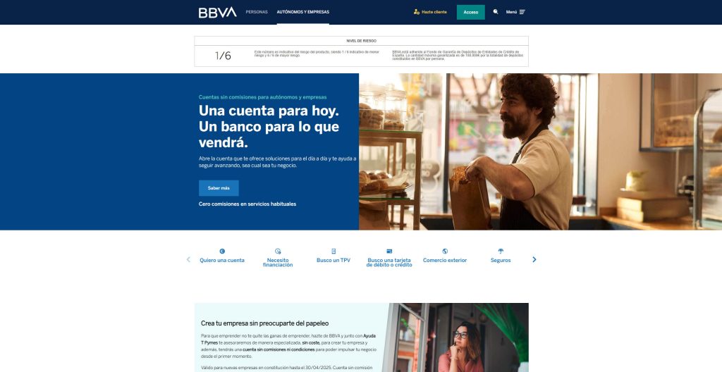 Página web BBVA Empresas