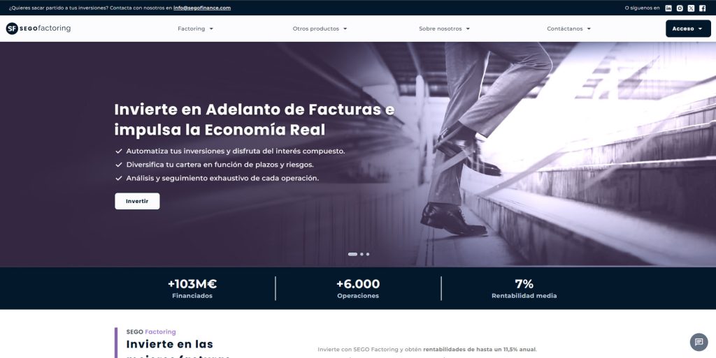 Página web Sego factoring